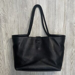 Tory Burch Black Leather Tote Bag
